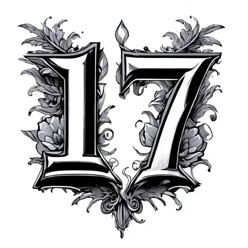Roman Numeral 17 tattoo design idea