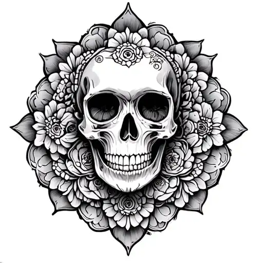 Skull Mandala tattoo design idea
