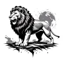lion that crunches the world tattoo design idea