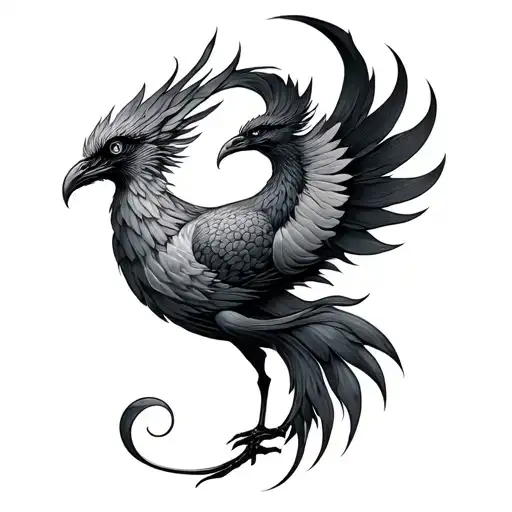Semicolon Phoenix tattoo design idea