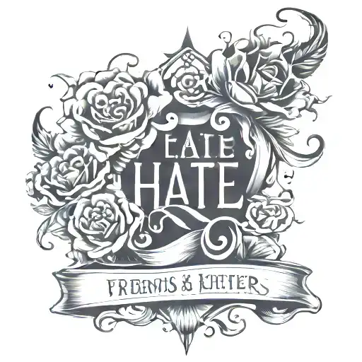 "Hate has 4 letters; so does Love. Enemies has 7 letters; so does Friends. Lying has 5 letters; so does Truth. Negative  tattoo design idea