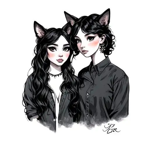 Izzy and Zoe written tattoo design idea