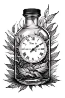 time in a bottle with lyrics incorporated tattoo design idea