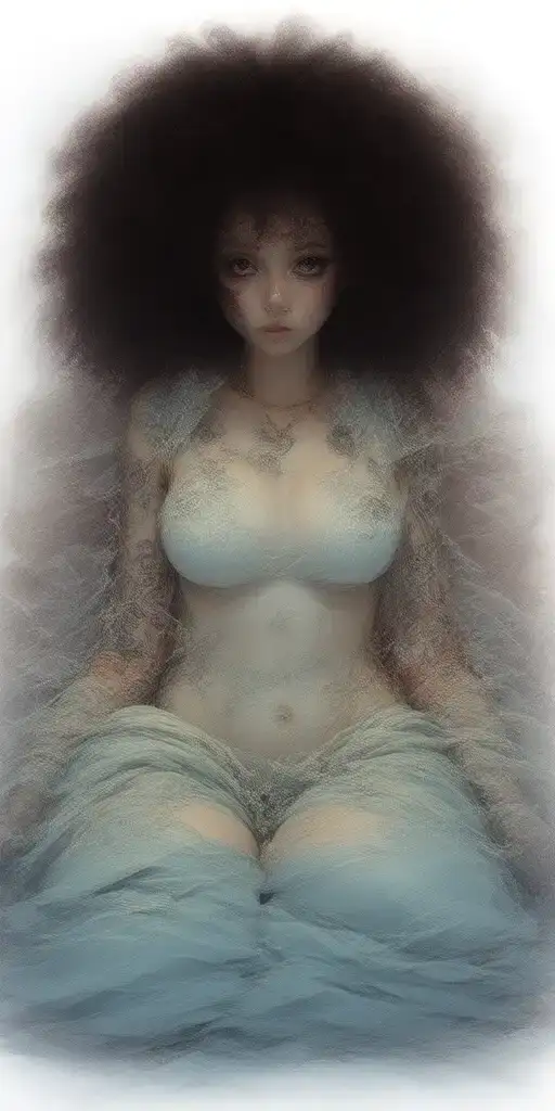 Double D Titties showing Ghost girl under blankets thick Thighs With an afro  tattoo design idea