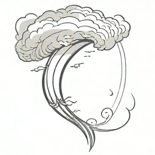 tornado forming the shape tattoo design idea
