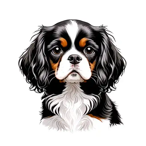 Cavalier King Charles Spaniel tattoo design idea