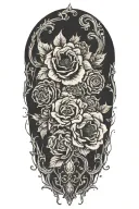 Collarbone goth emo feminine flowers tattoo design idea