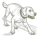 replace John McClane's face with that of a black Labrador retriever in the iconic image of McClane crawling through duct tattoo design idea