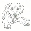 replace John McClane's face with that of a black Labrador retriever in the iconic image of McClane crawling through duct tattoo design idea