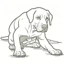 replace John McClane's face with that of a black Labrador retriever in the iconic image of McClane crawling through duct tattoo design idea