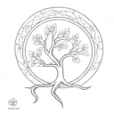 Phoenix tree of life tattoo design idea
