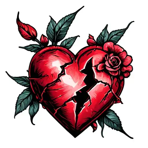 'broken heart tattoo design idea
