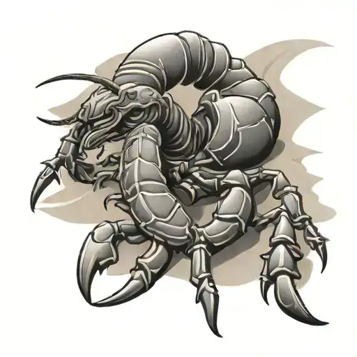 scorpion with sand dune tattoo design idea