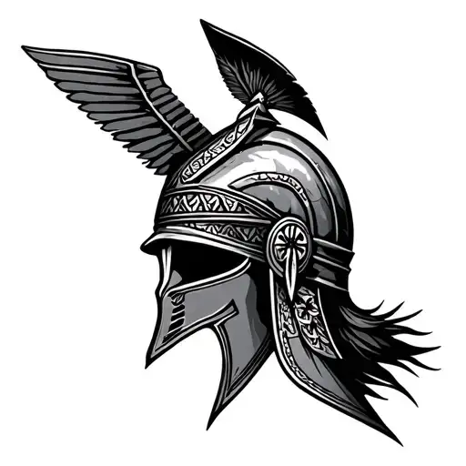 Colombia Greece Macedonian warrior helmet tattoo design idea