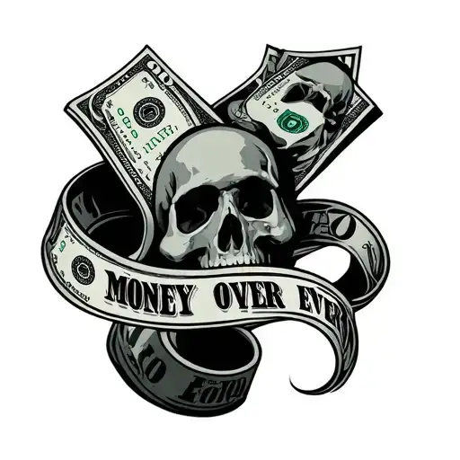 Money Over Everything tattoo design idea