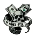 Money Over Everything tattoo design idea