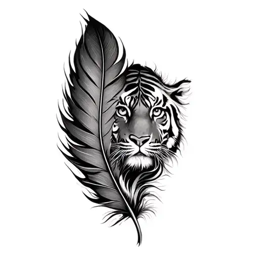 Infinity tatoo with krishna's feather inside feather with tiger's both eyes add n a snalltrishul tattoo design idea