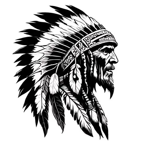 dread Native American plumber fixing tattoo design idea