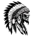 dread Native American plumber fixing tattoo design idea