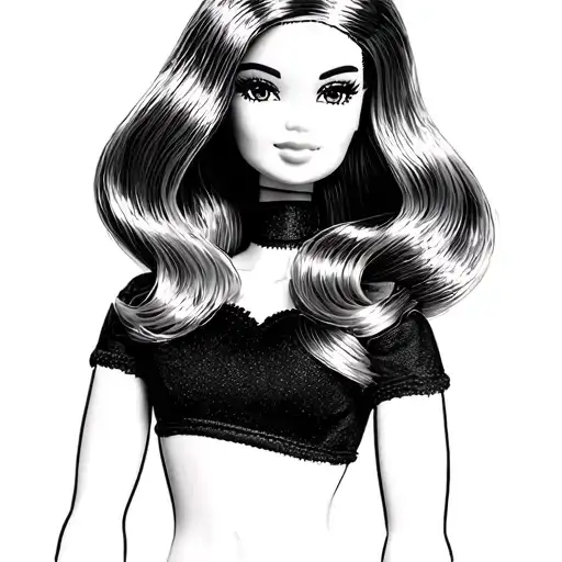Black Barbie doll tattoo design idea