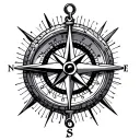 compass and anchor tattoo design idea
