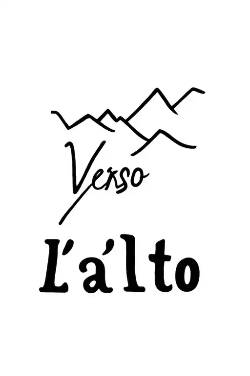 "Verso L'alto" trail running mountain tattoo design idea