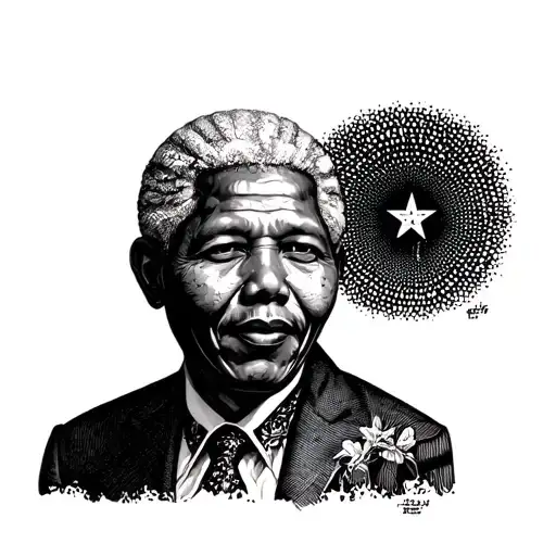 star Mandela on an elbow tattoo design idea
