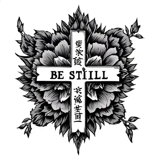 G>🔺️🔻  Put it on a cross and add the words be still tattoo design idea
