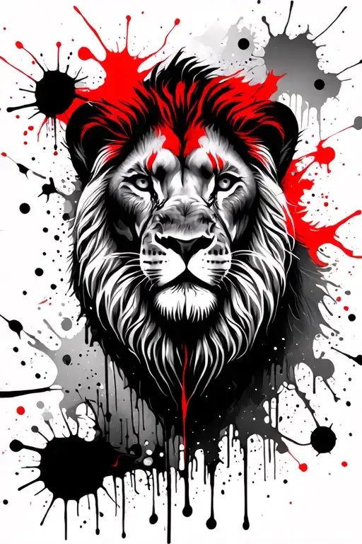 lion face tattoo design idea