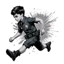 boy runnin from a cop tattoo design idea