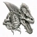 dinosaur skeleton tattoo design idea