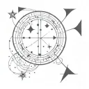 sagittarius and aquarius constellation merging together tattoo design idea