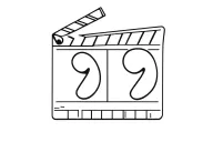 "99" clapperboard with flame tattoo design idea