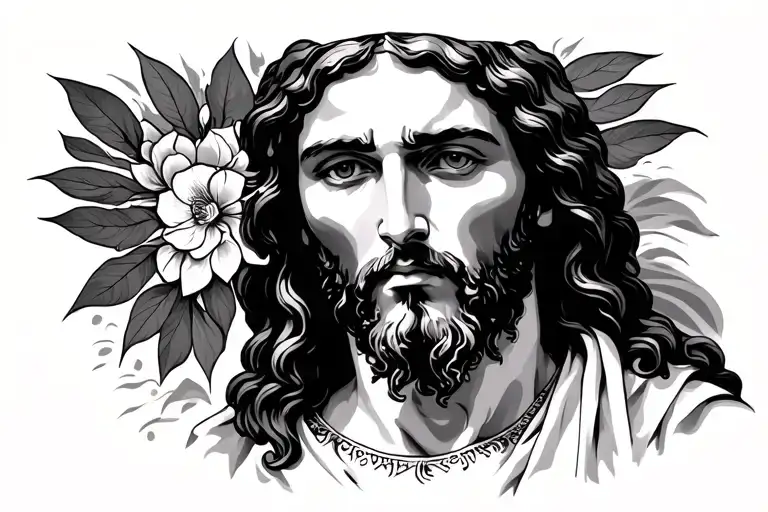 Jesus looking over me tattoo design idea