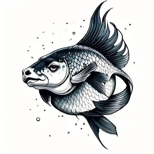 Pisces Taurus tattoo design idea