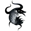 Pisces Taurus tattoo design idea