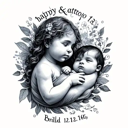 Child Birth Date tattoo design idea