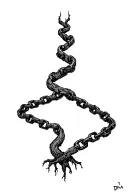 Dna chain and tree tattoo design idea