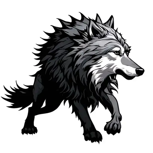 fenrir viking norse wolf tattoo design idea