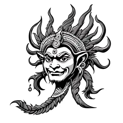 Srilankan traditional marks of pissu sanniya Pissu Sanniya is one of the eighteen demons in the traditional Sri Lankan h tattoo design idea