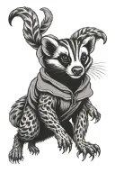 dark mark and hufflepuff badger running tattoo design idea