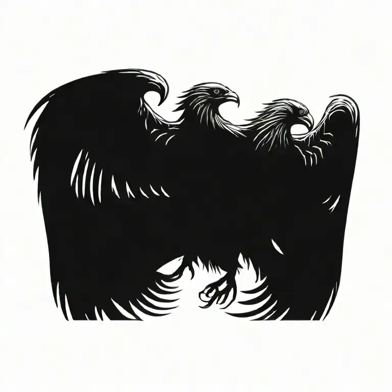 phoenix with wings open tattoo design idea