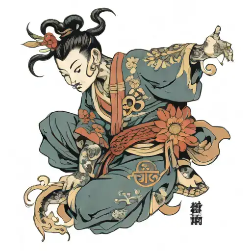 pure hearted figure tattoo design idea