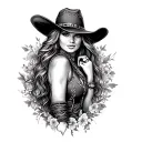 Cowgirls tattoo design idea