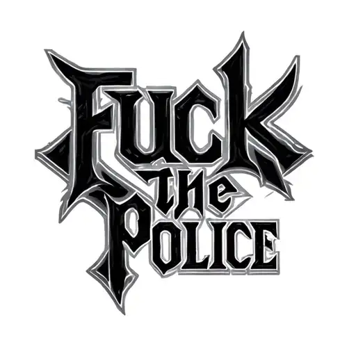 fuck the police font cross  tattoo design idea