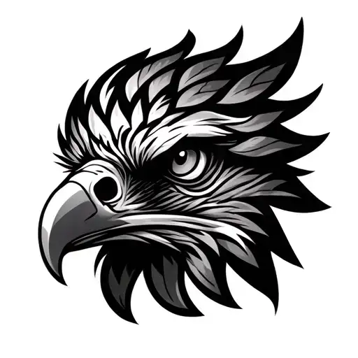 eagle face using Polynesian design tattoo design idea