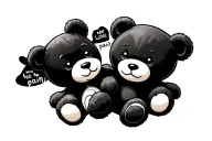 show no love feel no pain with teddy bear tattoo design idea