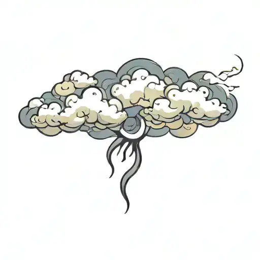 Coverup Clouds and Smoke tattoo design idea