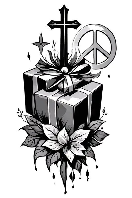 something the presents christianity, Syria and peace tattoo design idea