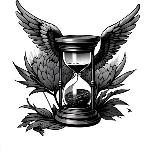 Hourglass With Wings tattoo design idea